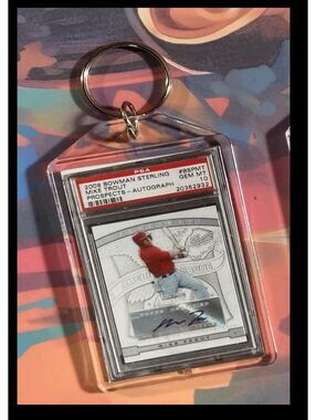 3120 Mike Trout 2009 Bowman Sterling Auto Custom Made Keychain-Makes Great Gift
